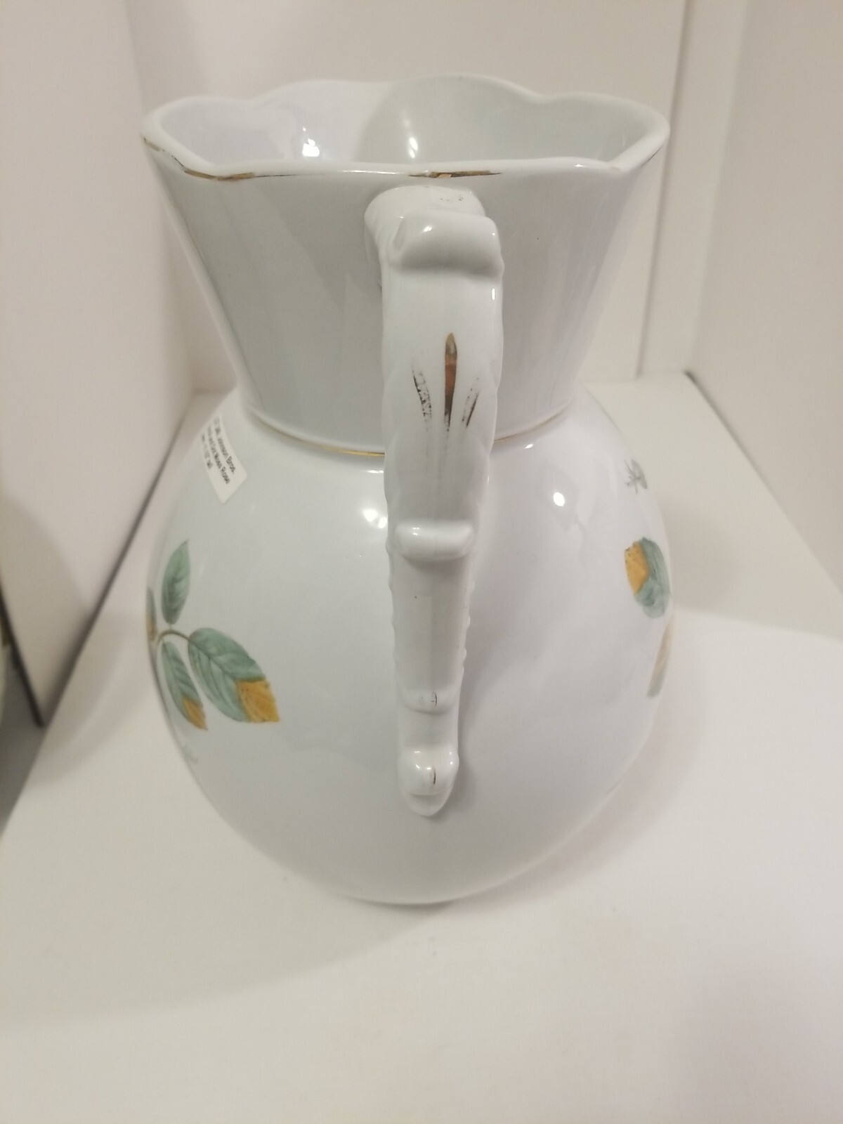 JOHNSON BROTHERS ENGLAND Scroll and Dot Moss Rose ewer pitcher 11 1/2″ tall