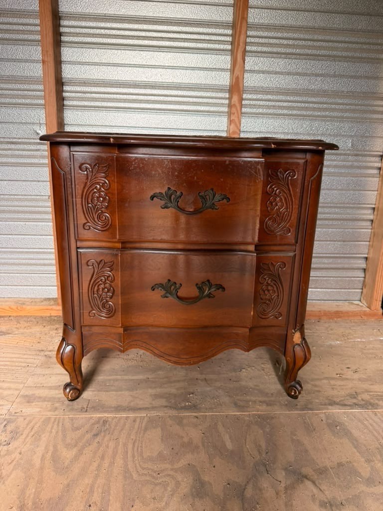Vintage French Provincial 2 Drawer Nightstand Wood Accent Chest Local Pickup