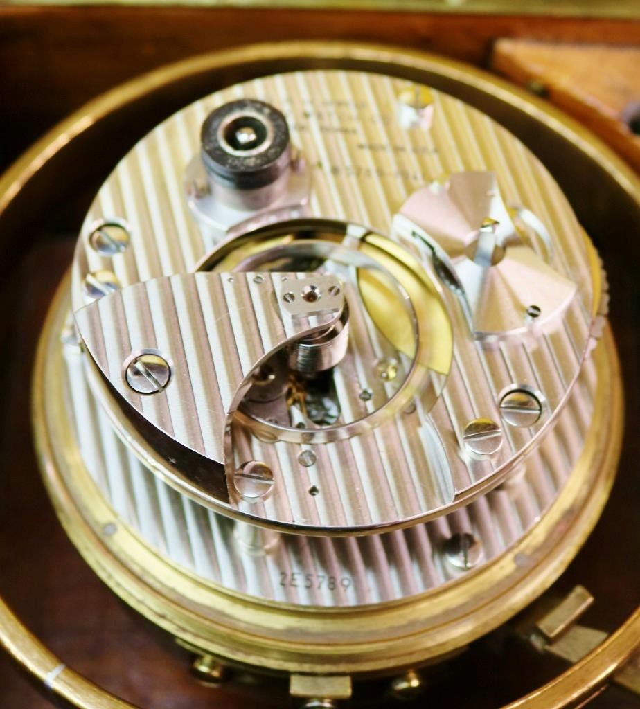Rare Antique 2 Day Hamilton Golden Oak Boxed Single Fusee Marine Chronometer