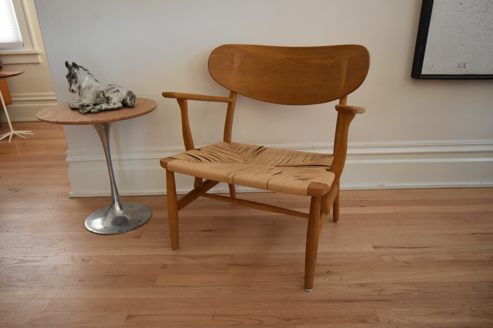 Vintage Hans Wegner CH-22 CH22 Oak Lounge Easy Chair MCM Genuine Real Authentic