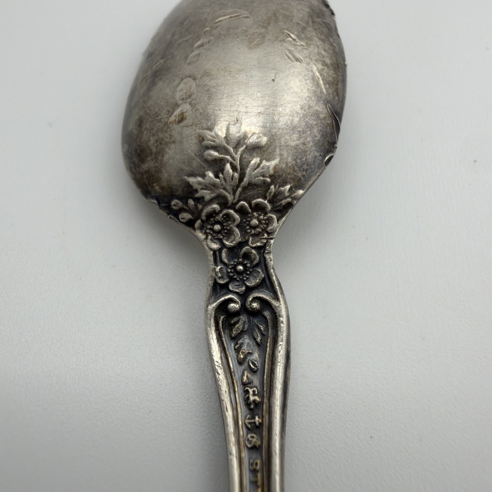 Wallace Sterling Silver Teaspoon Violet Pattern Pat. 1900 Floral 8g Antique