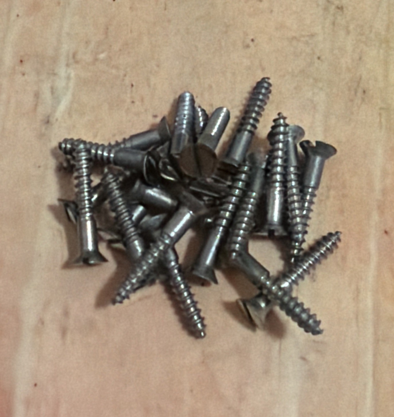 Screws Slotted Flat Head Brass Nickel Plated 7 X 1” American Old Stock Free Ship