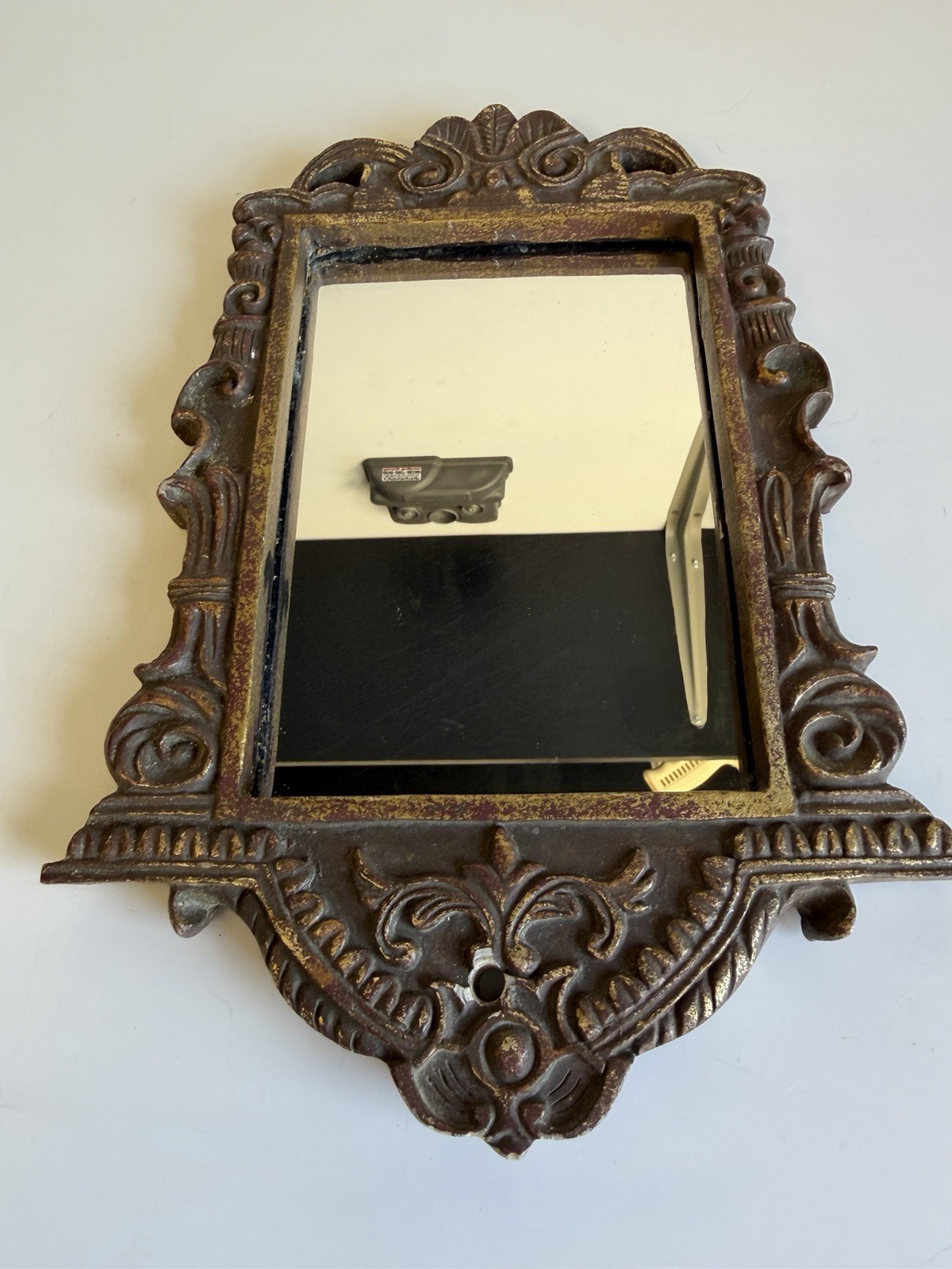 Vintage 1970’s Ornate Gold Baroque Style Wall Mirror-Faux Gold Resin Composite