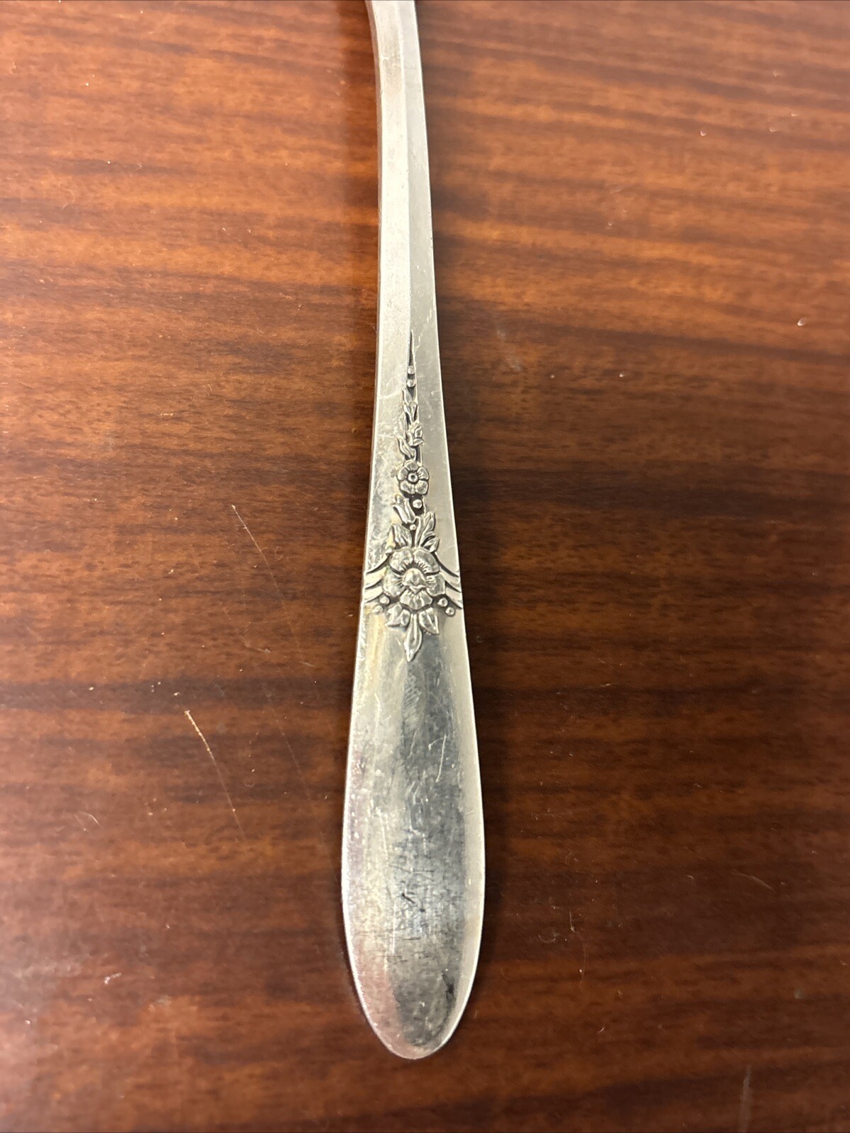 Medium Meat Serving Fork Oneida Community Fantasy 1941 Tudor Silverplate Vintage