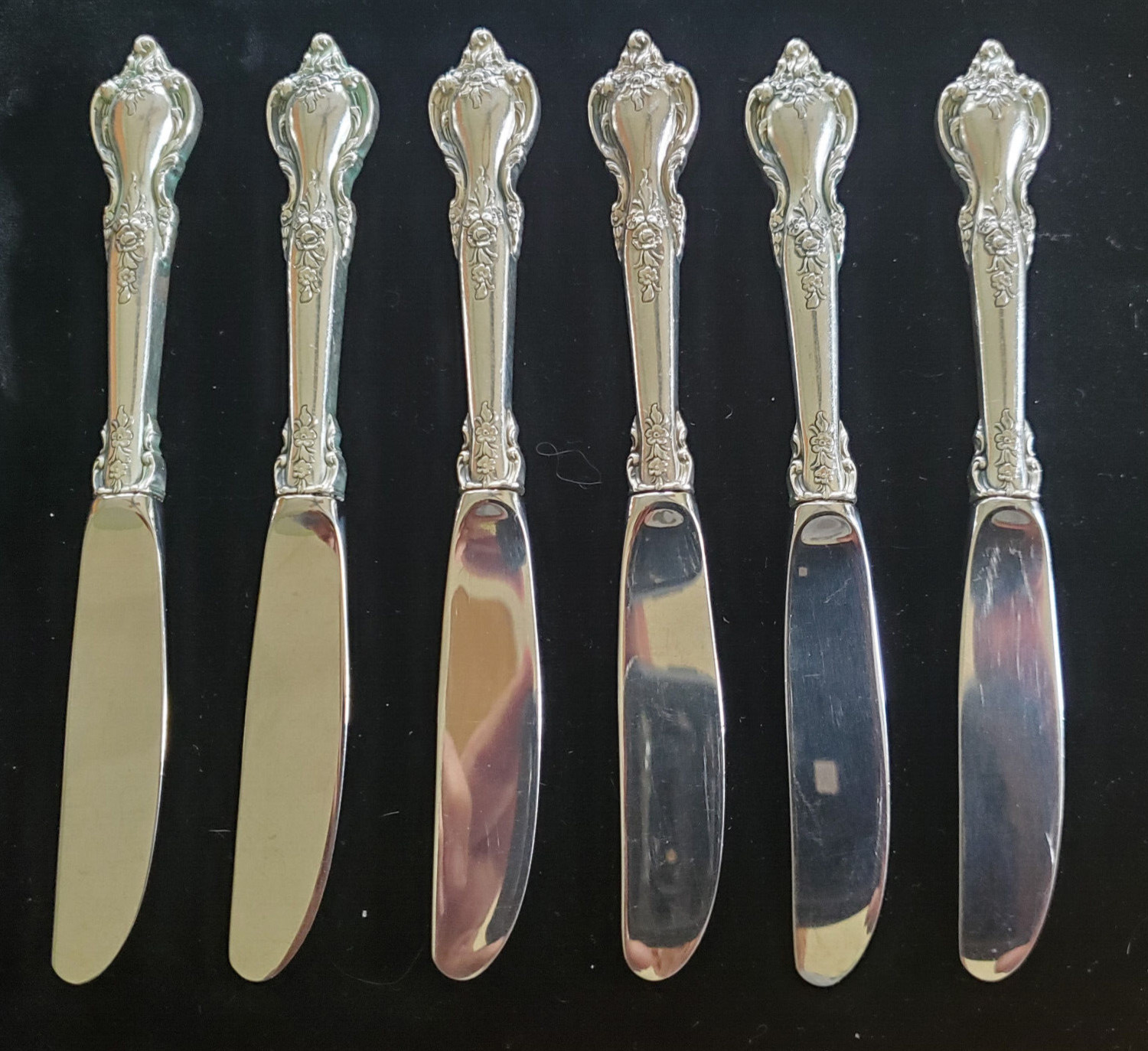 LUNT DELACOURT STERLING SILVER HOLLOW HANDLE BUTTER KNIFE-6 1/4″-PER EACH