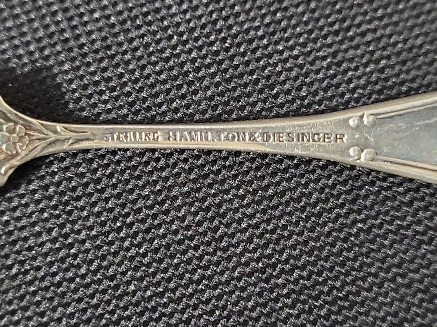 Antique Hamilton & Diesinger Sunflower Sterling Silver Lemon Fork 13g