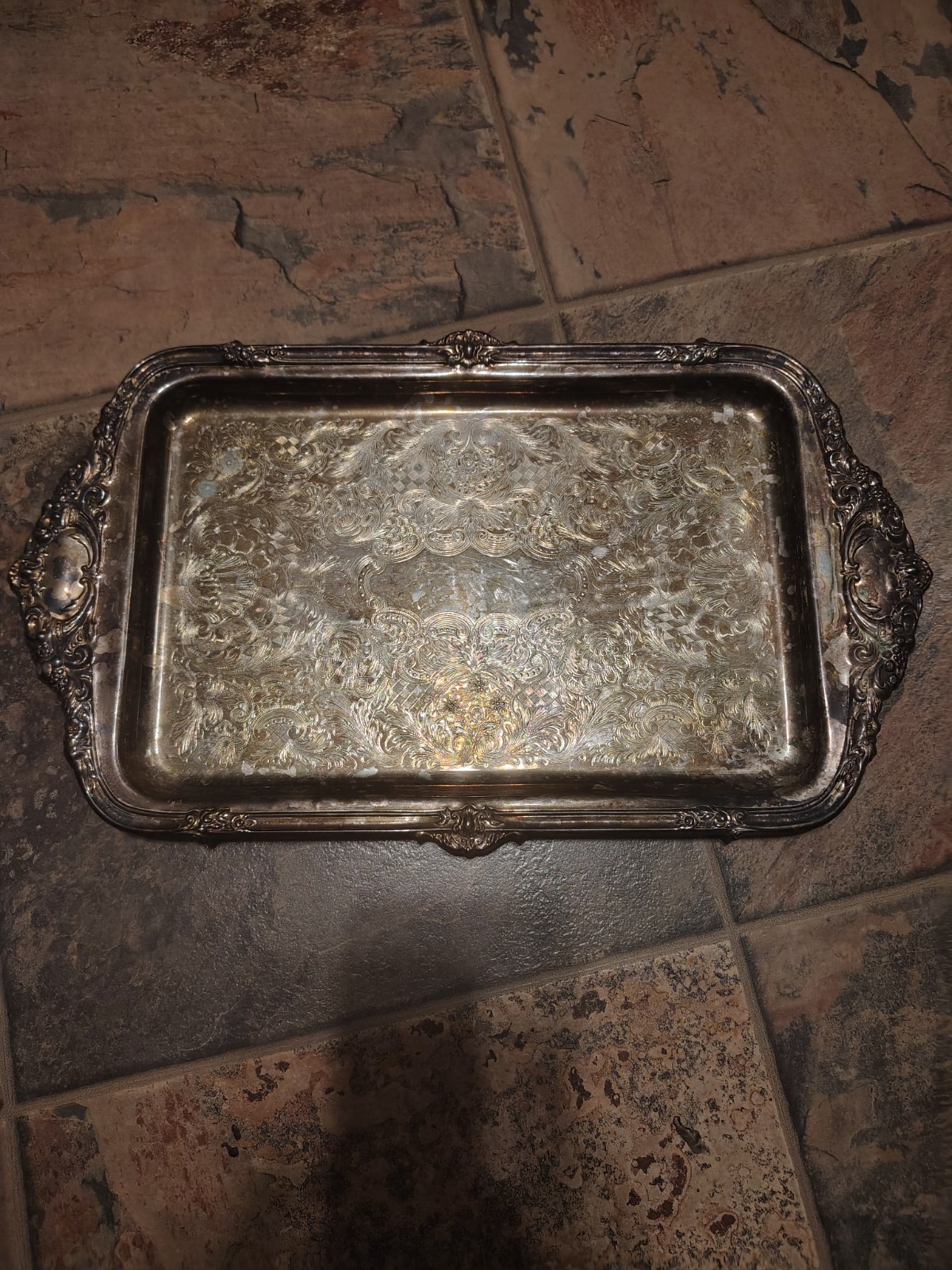 Vintage Sheridan Silver plate by Taunton Silversmiths LTD-19″ Serving Tray