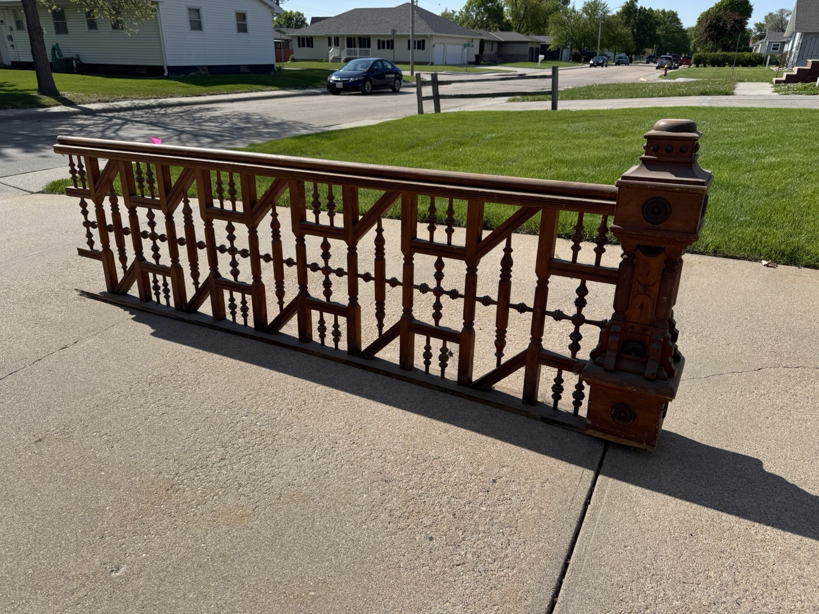 1880s Eastlake-Victorian Oak Banister Post and Railing Antique L👀K!