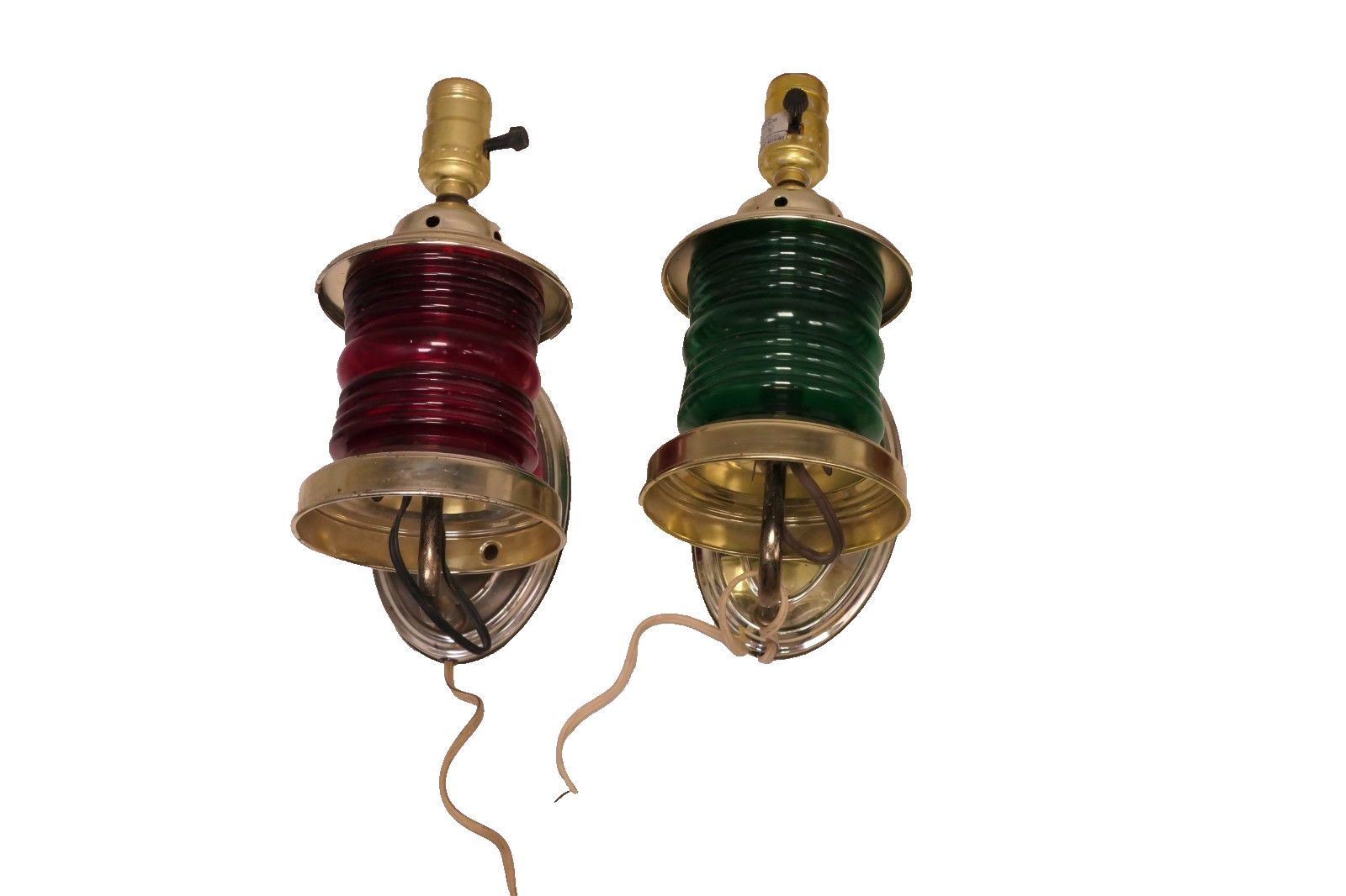 Nautical Brass Lantern Electric Red/Green Lamp Decorative Wall sconce