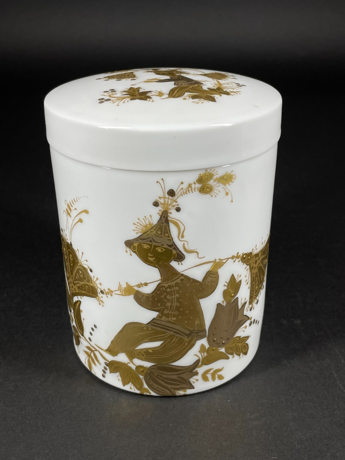 Rosenthal Germany Bjorn Wiinblad Quatre Couleurs Studio Linie Gold Figures Jar