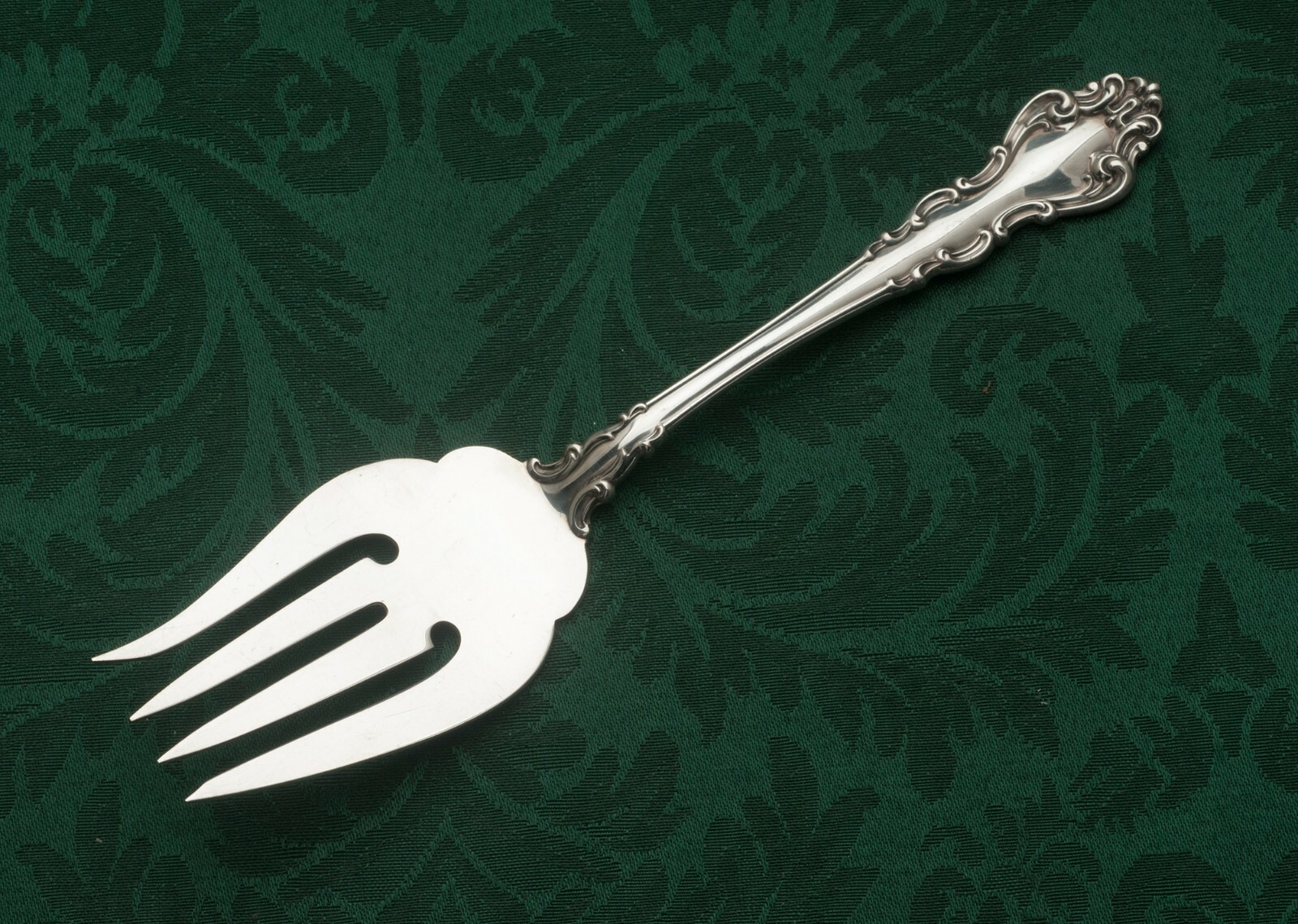 Spanish Baroque by Reed & Barton Sterling Silver Meat Serving Fork 8.5″