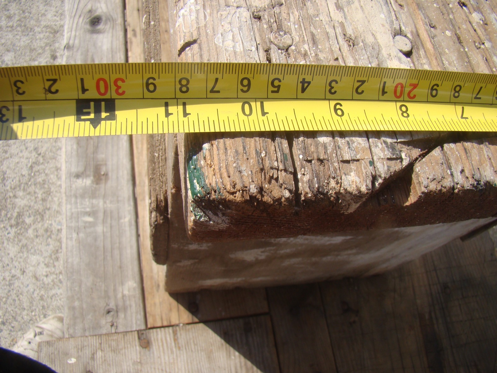 Antique Folk Art Wooden Stool / Bench Splatters of Old Paint Patina.