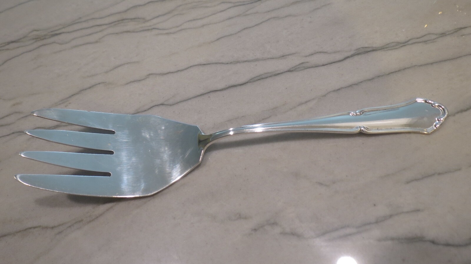 German Sterling Silver 800 Large Serving Fork Solid NM