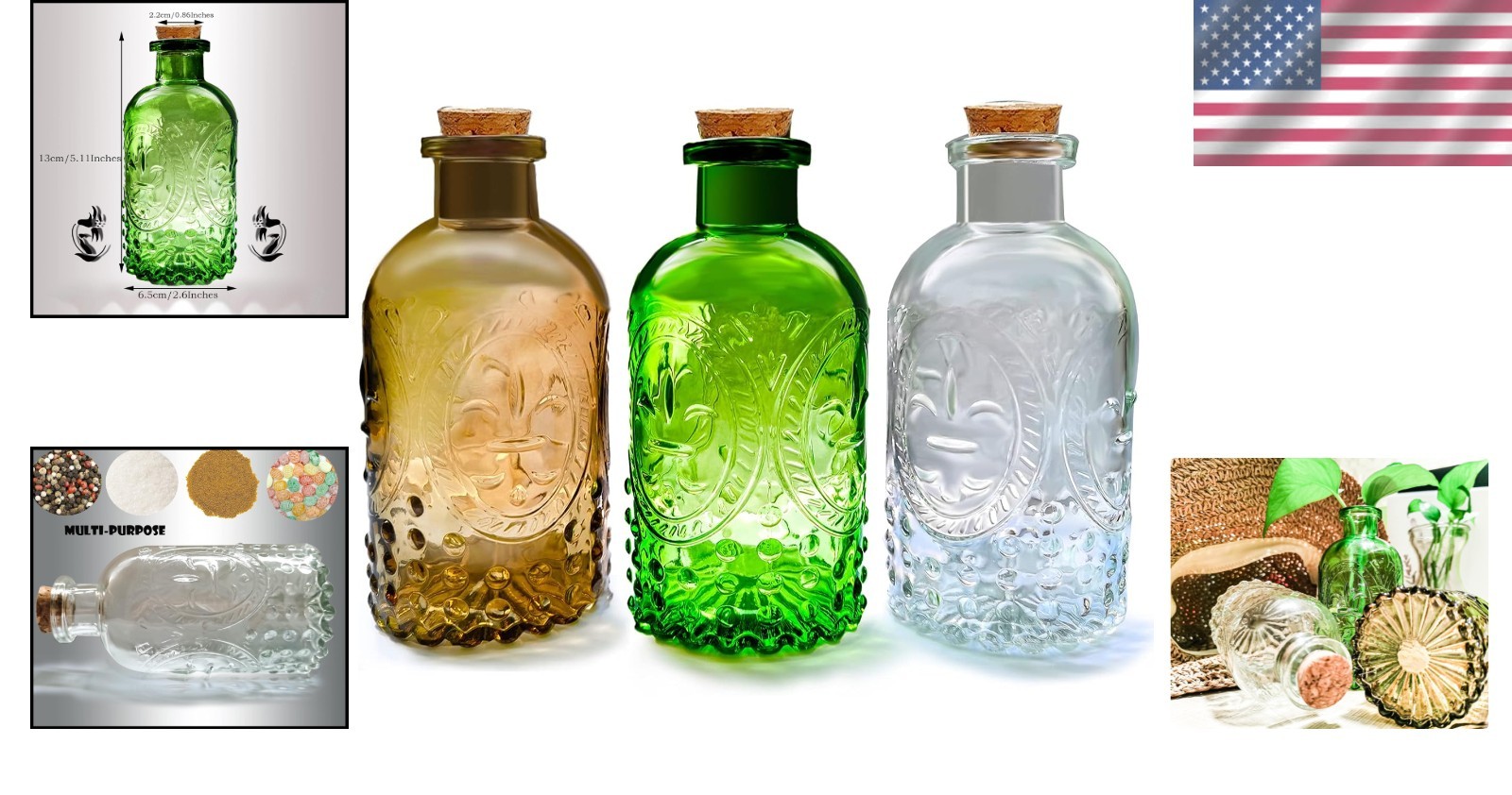Handcrafted Vintage Glass Apothecary Jars – Ideal for Home or Wedding Decor