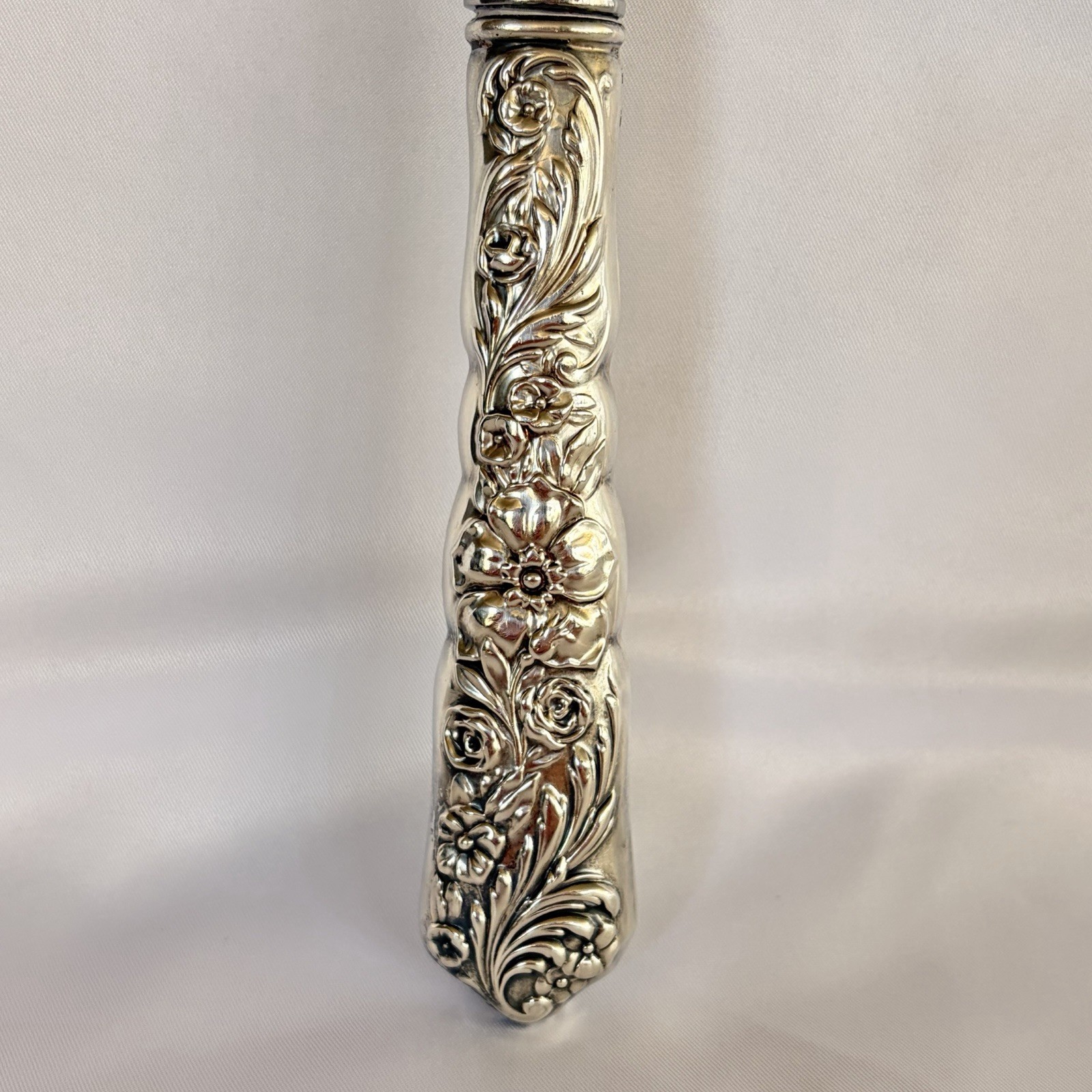 Webster Sterling silver long Wedding Cake Knife 16″ Intricate Floral Design