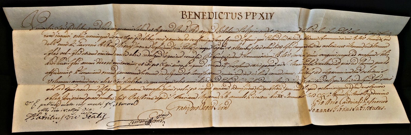 POPE BENEDICT XIV BULL: Brief Signed by Cardinal Domenico Silvio Passionei 1754