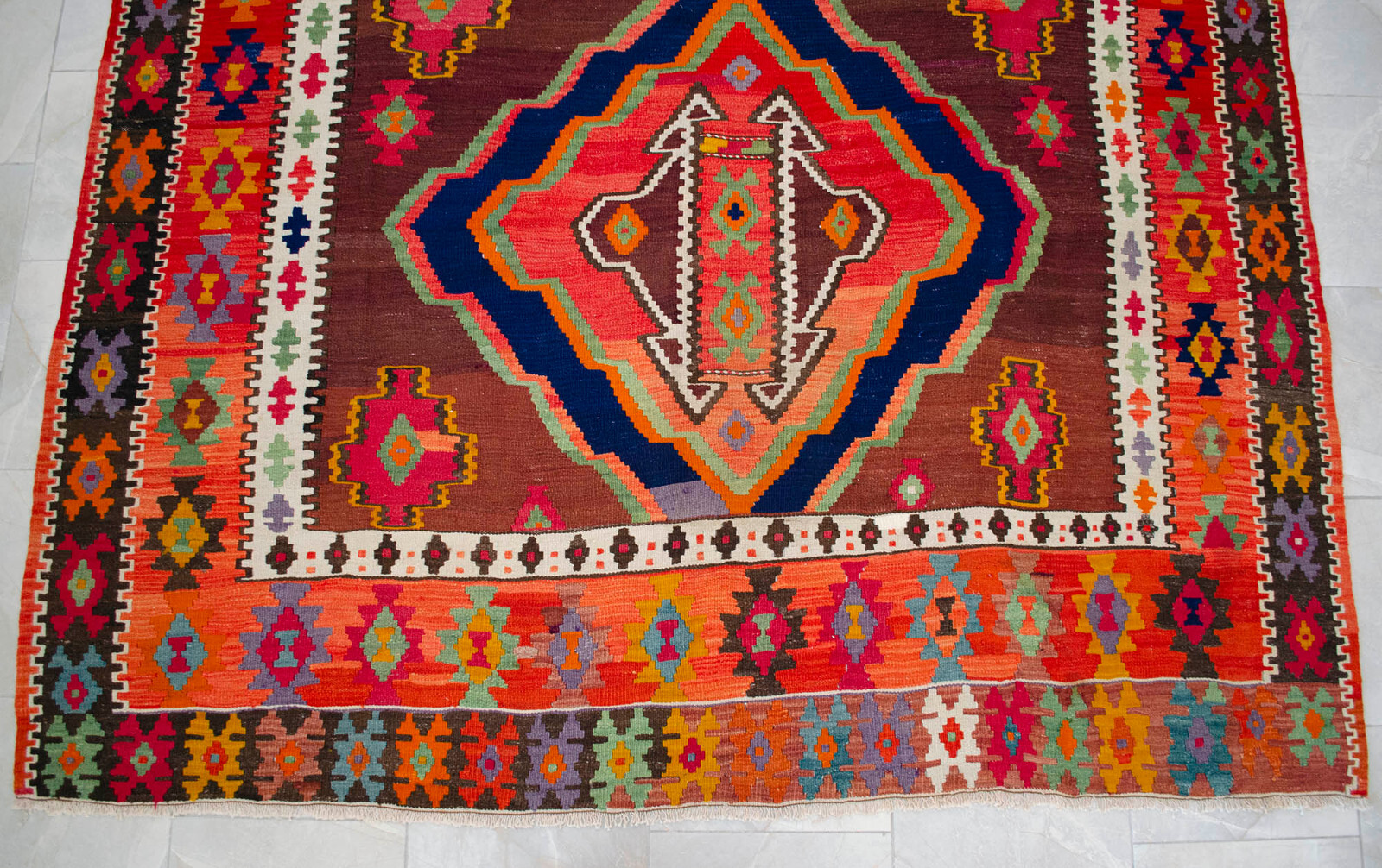 Turkish Hand Woven LARGE Rug Flat Weave Kilim pastel color Area Rugs 8×13 ft Rug