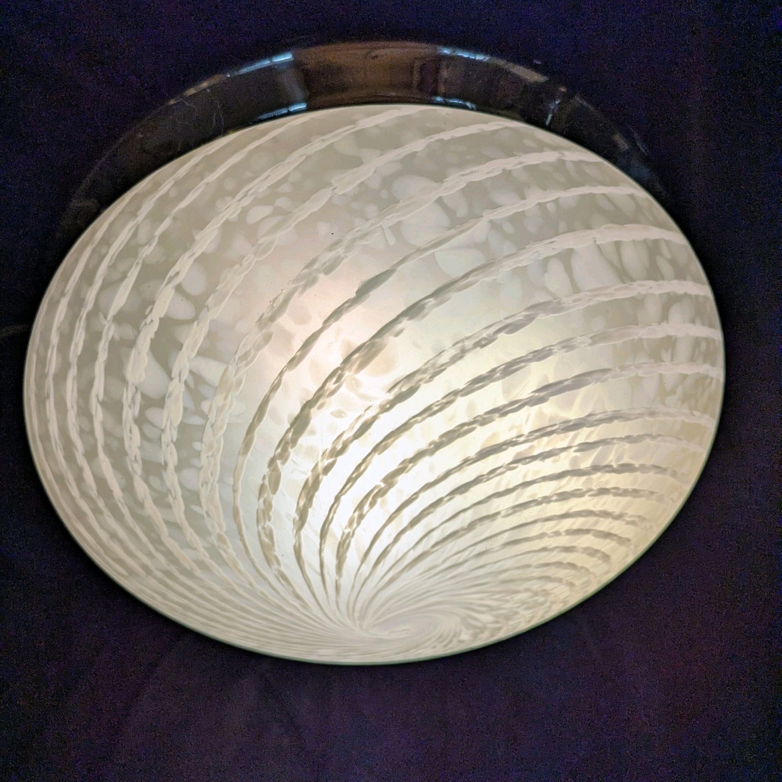 Murano Domed Ceiling Light Mid Century Brass Gallery