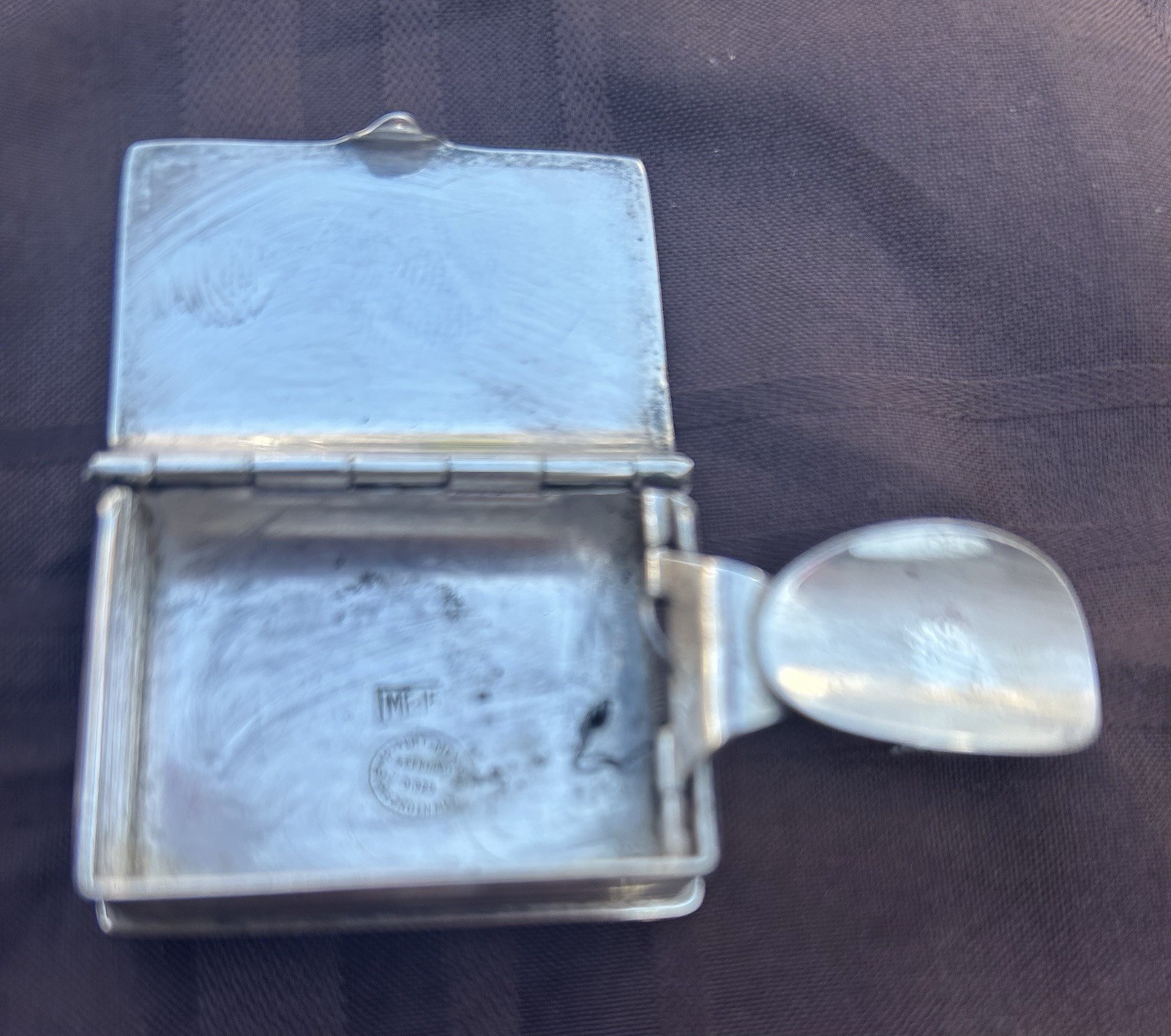 Antique Sterling Silver .925 Travel Ashtray with Lid ExcellentCondition Rare