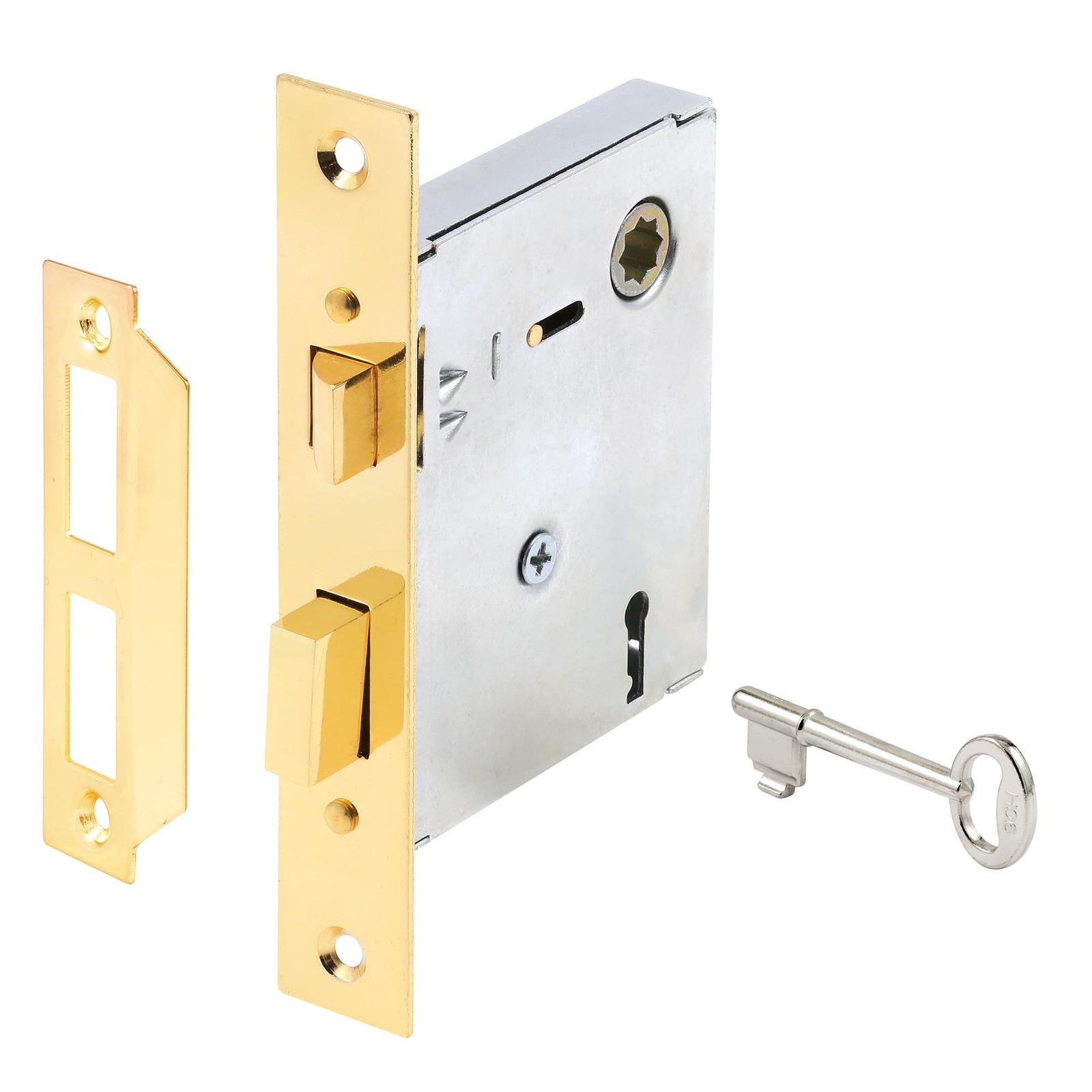 Prime-Line E 2294 Vintage Style Indoor Mortise 1 Count (Pack of 1), Brass