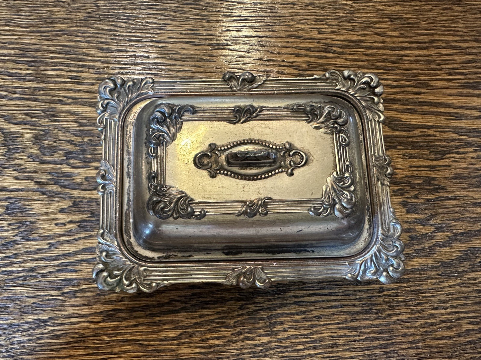 Small Vintage Silver Plated Tray with Lid Made In Japan