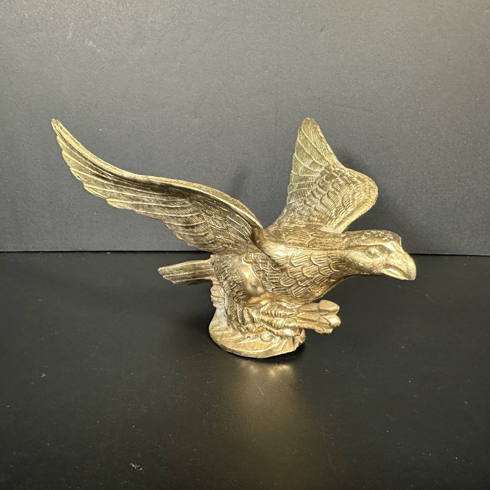 VTG Federal Style Brass American Eagle w Three Arrows Flagpole or Clock Finial