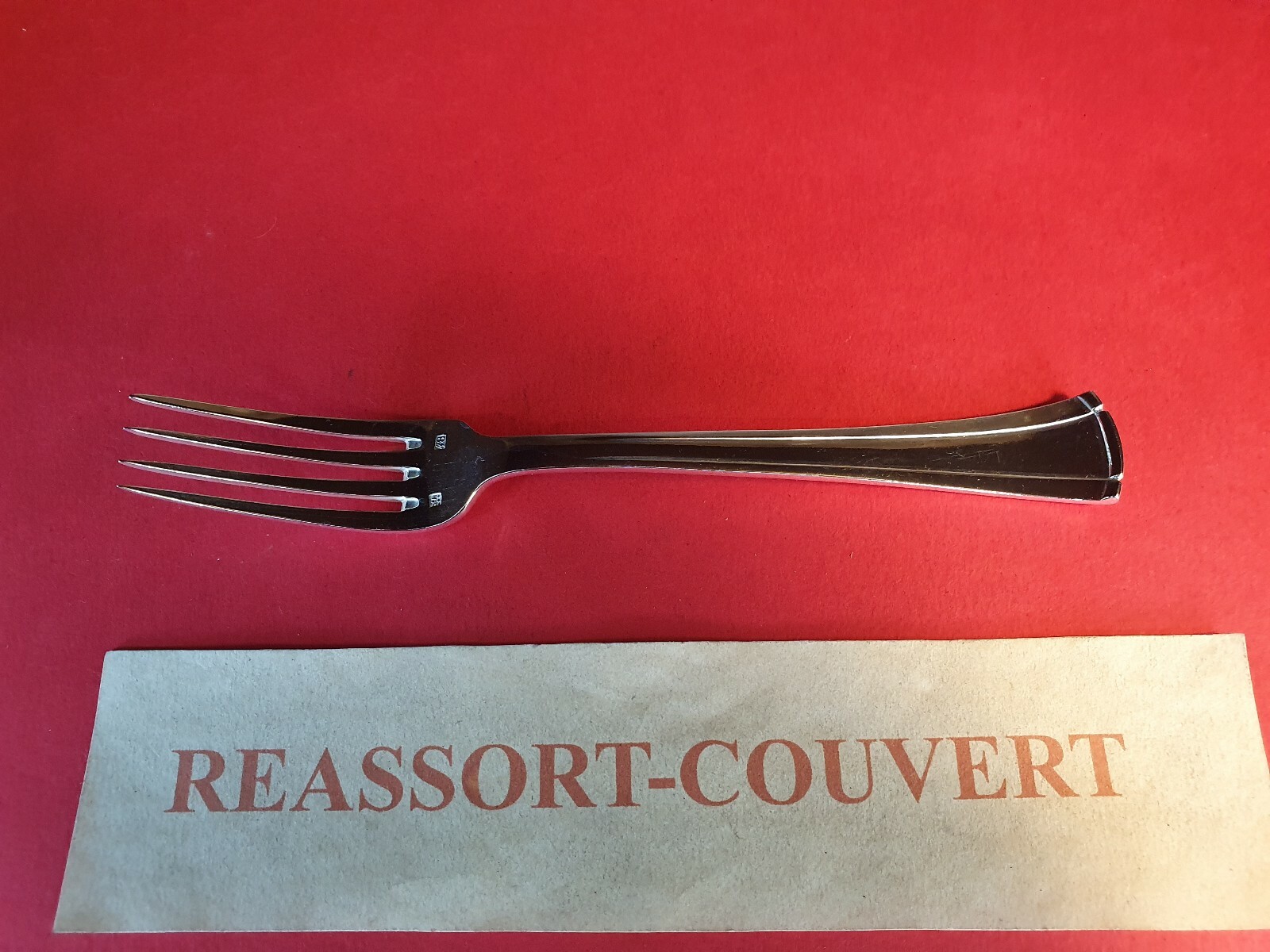 Entremets Fork 18.8 Cm Lotus Art Deco Saglier In Great Condition SILVER PLATED