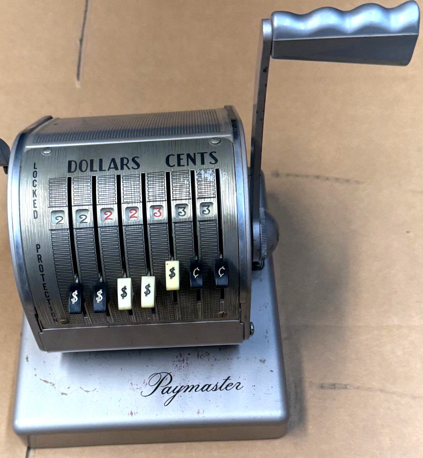 VINTAGE PAYMASTER X-900 REGISTER CHECK WRITER 1962 W/ COVER -MADE IN USA!