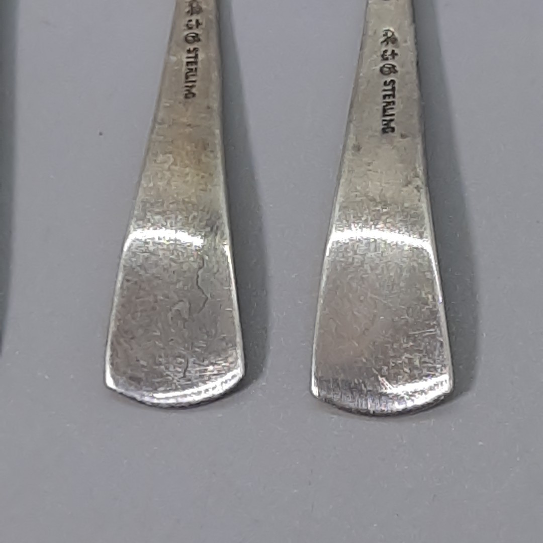 Sterling Salt Spoons Gorham Colonial Set Of 4 Late 1800s Monogrammed