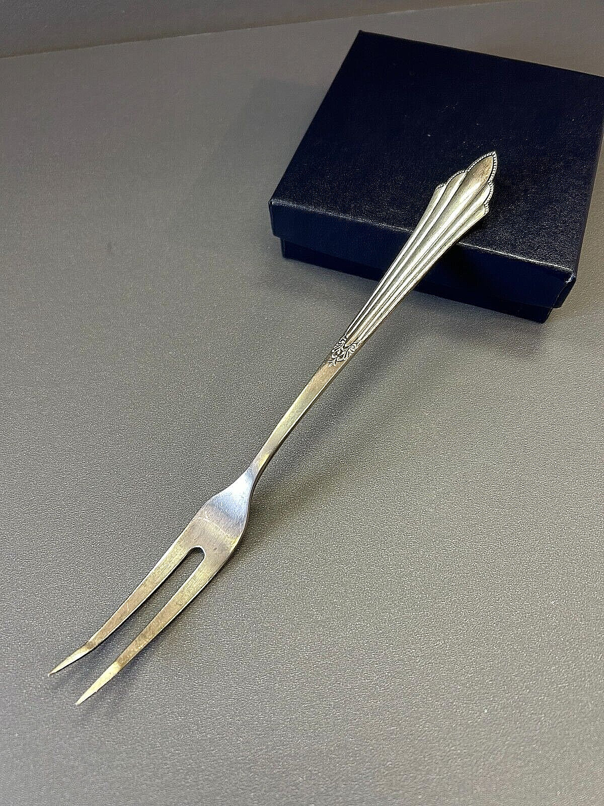 VINTAGE FACHER by WMF 925 STERLING SILVER MEAT SERVING FORK 7 1/2″ & 29G CLEAN