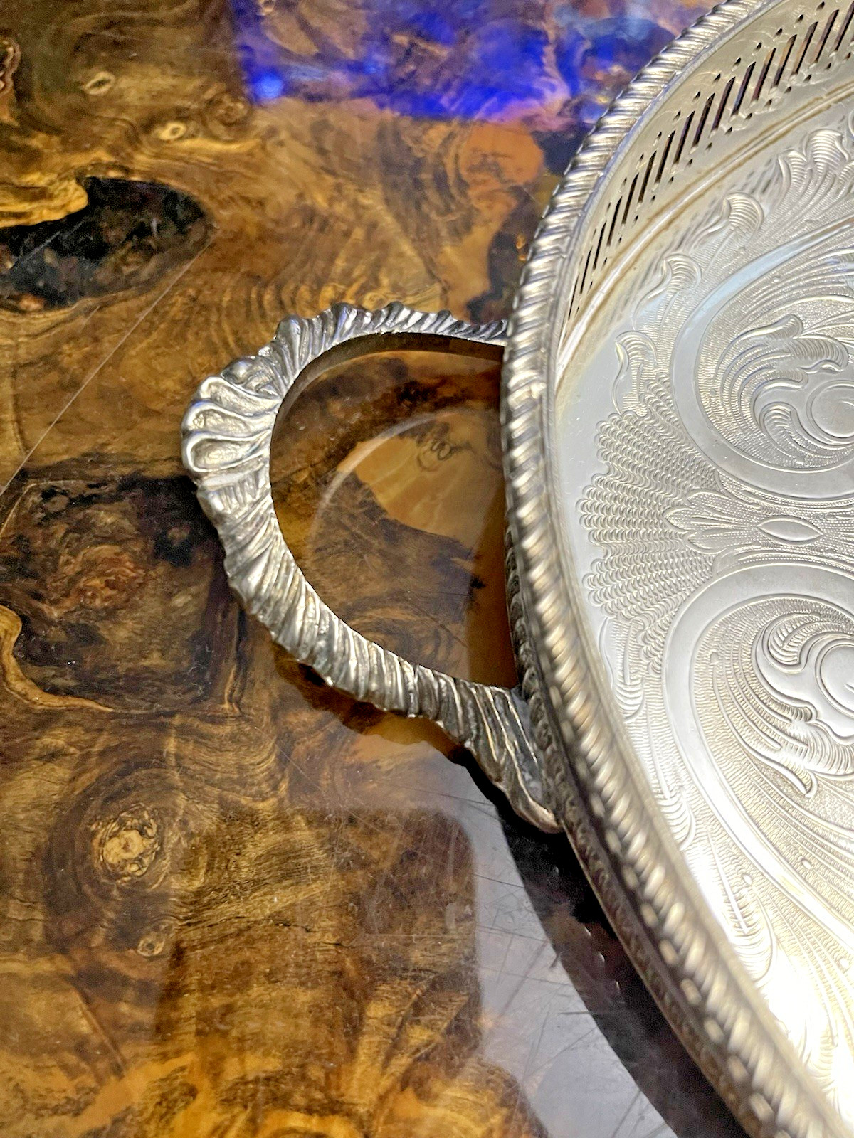 Vintage Victorian Arthur Price Silver Plated 21″ Oval Tray, Made in England-MINT