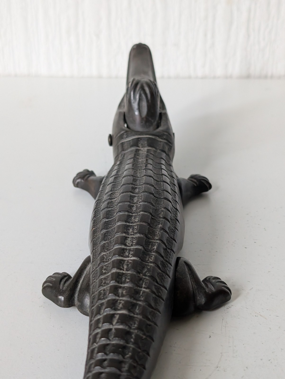 Vintage 1940’s Large Original English Cast-Iron Crocodile Nutcracker