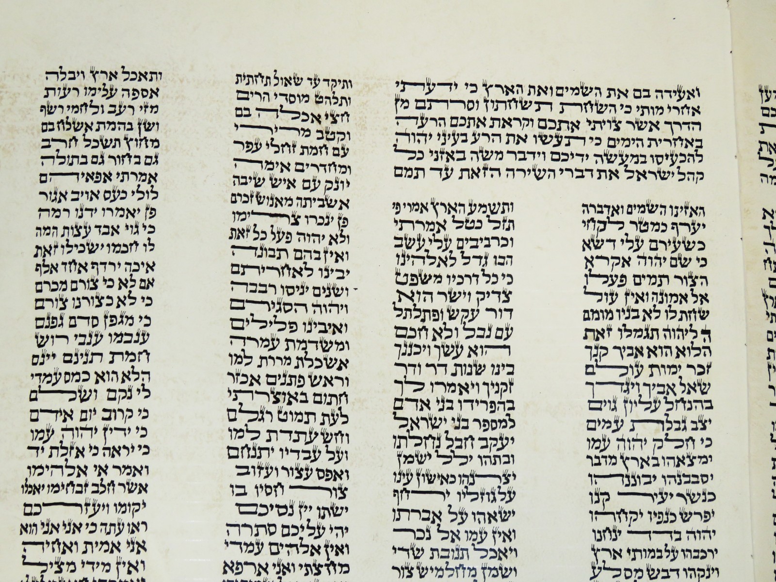 Authentic Handwritten Torah Scroll Book of Deuteronomy Parchment Israel 1980s