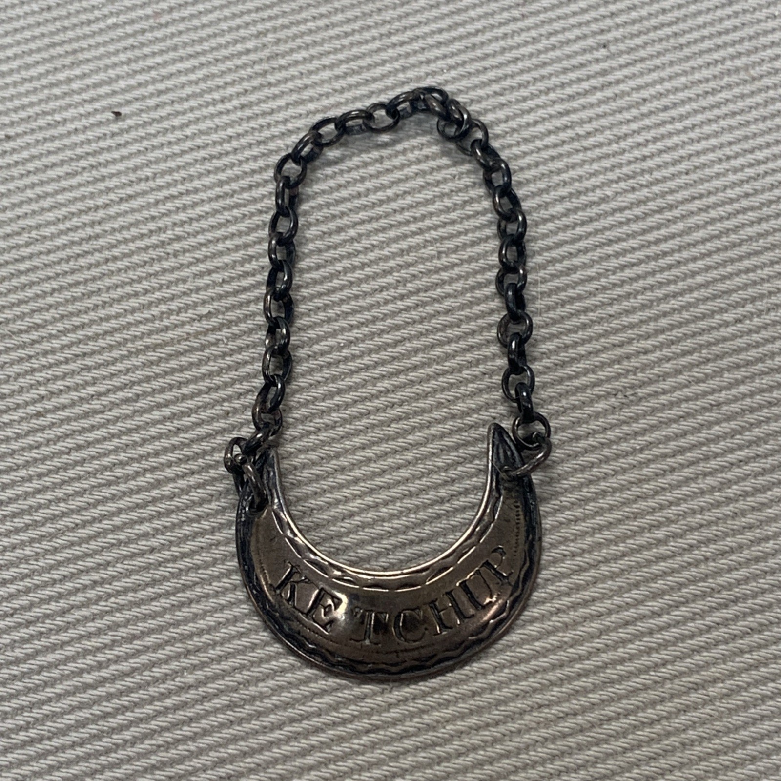 Antique George III Sterling Silver ‘Ketchup’ Sauce Label c1790 London John Rich