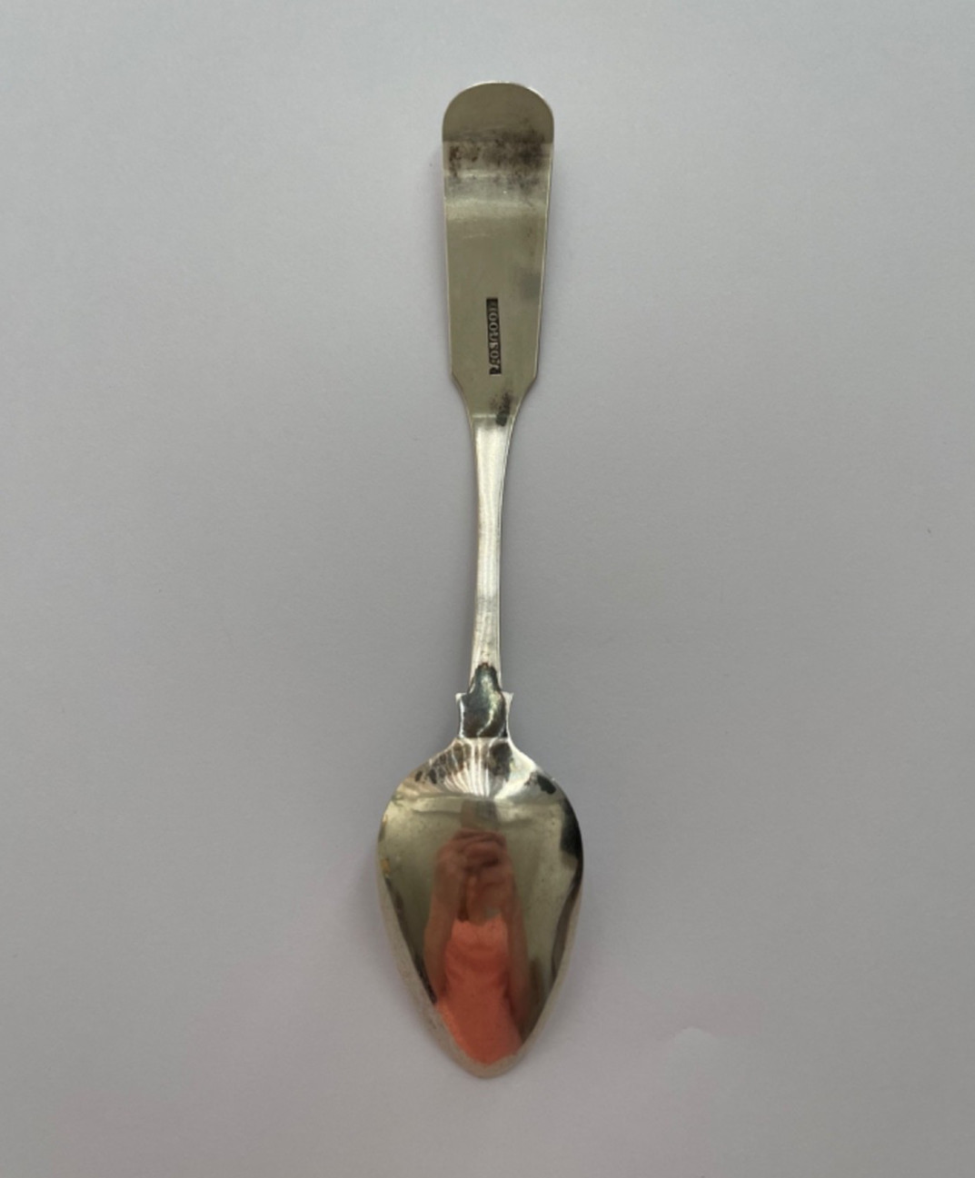 J. Osgood Coin Silver Antique Spoon, Early 1800s, Fiddle Pattern Monogramed