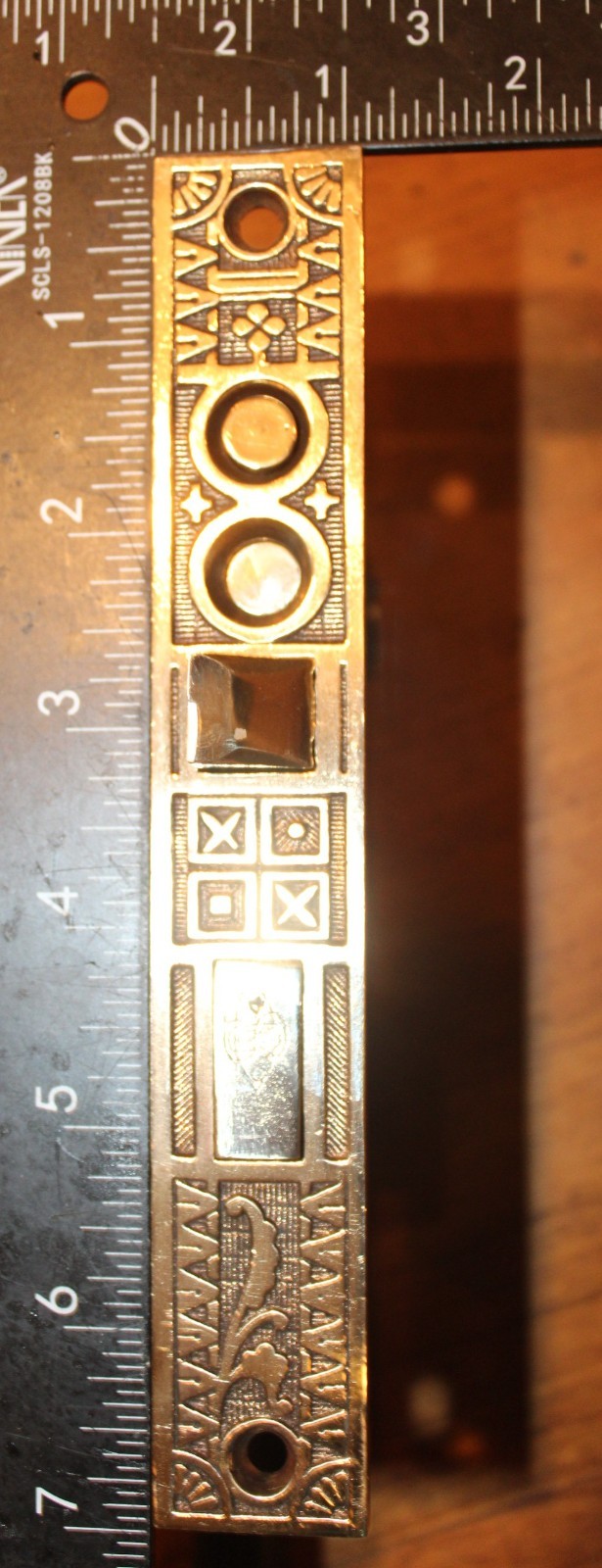 Antique Victorian Sargent B-10400 Ornate Keyhole Entry Mortise W/Thumb #6354 R-3
