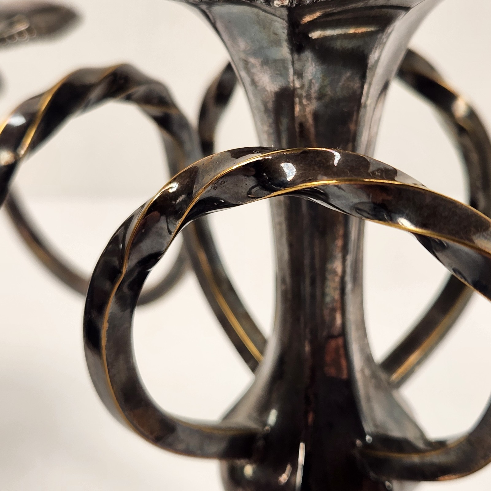 Antique Pairpoint Quadruple Silver Plate 5 Arm Twist Candleabra New Bedford Mass