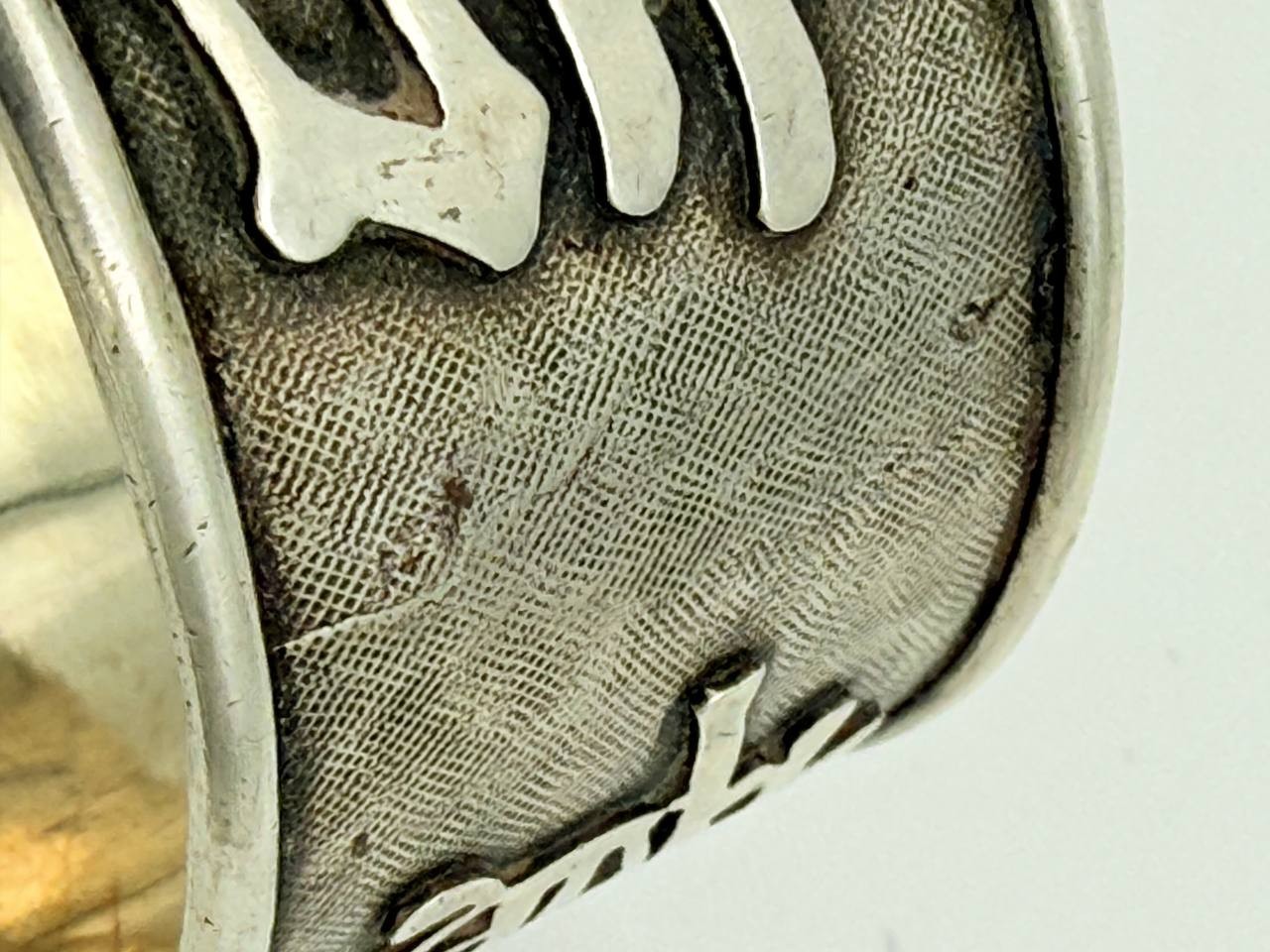 Silver Napkin Ring Chinese Export Hand Engraved AAA Characters c1880 28g