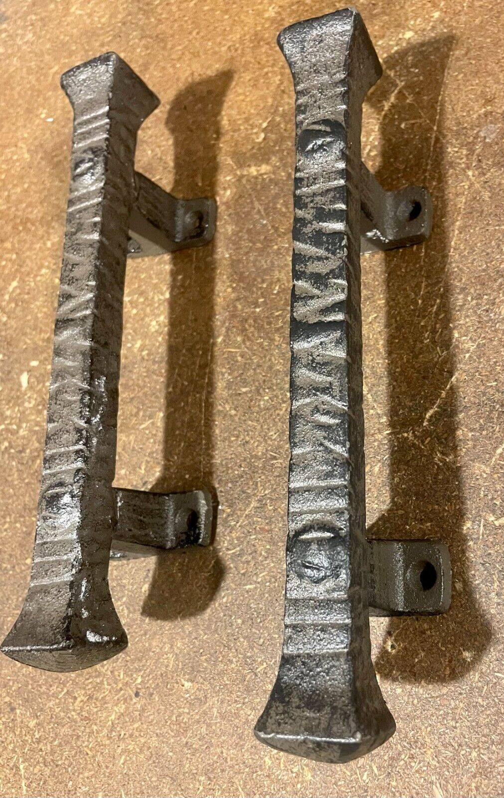2 Large Cast Iron Foundry Style RUSTIC Barn Handle Gate Pull Shed Door Handles