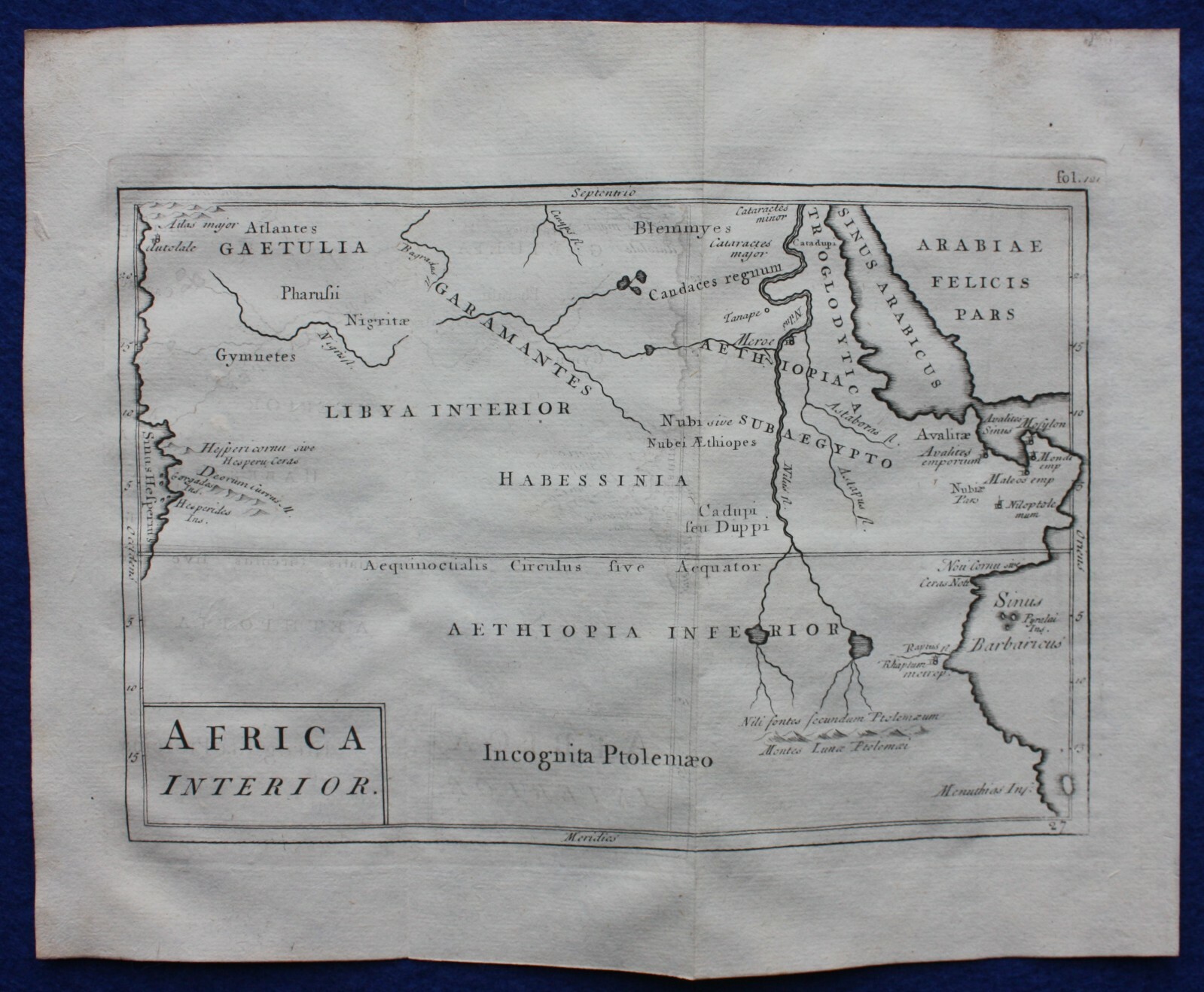 ANCIENT ETHIOPIA, SOURCE OF THE NILE original antique map, CELLARIUS, SENEX 1731