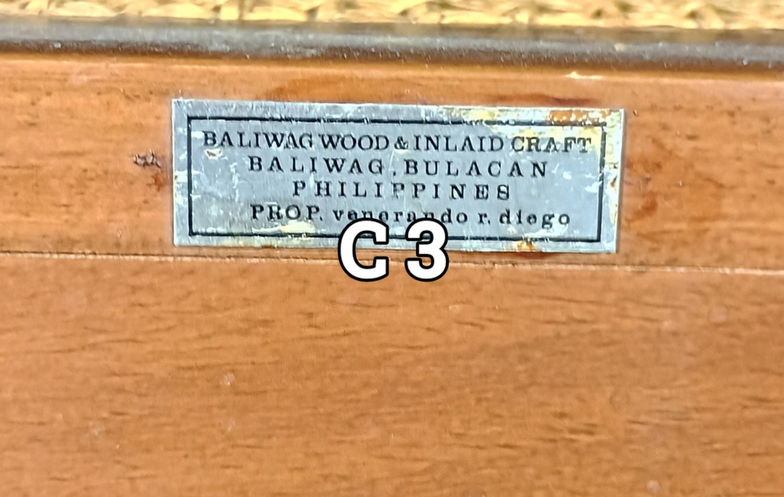 Dining Table and Chairs Center Carousel Caribou Bone Inlay Philippines WWII