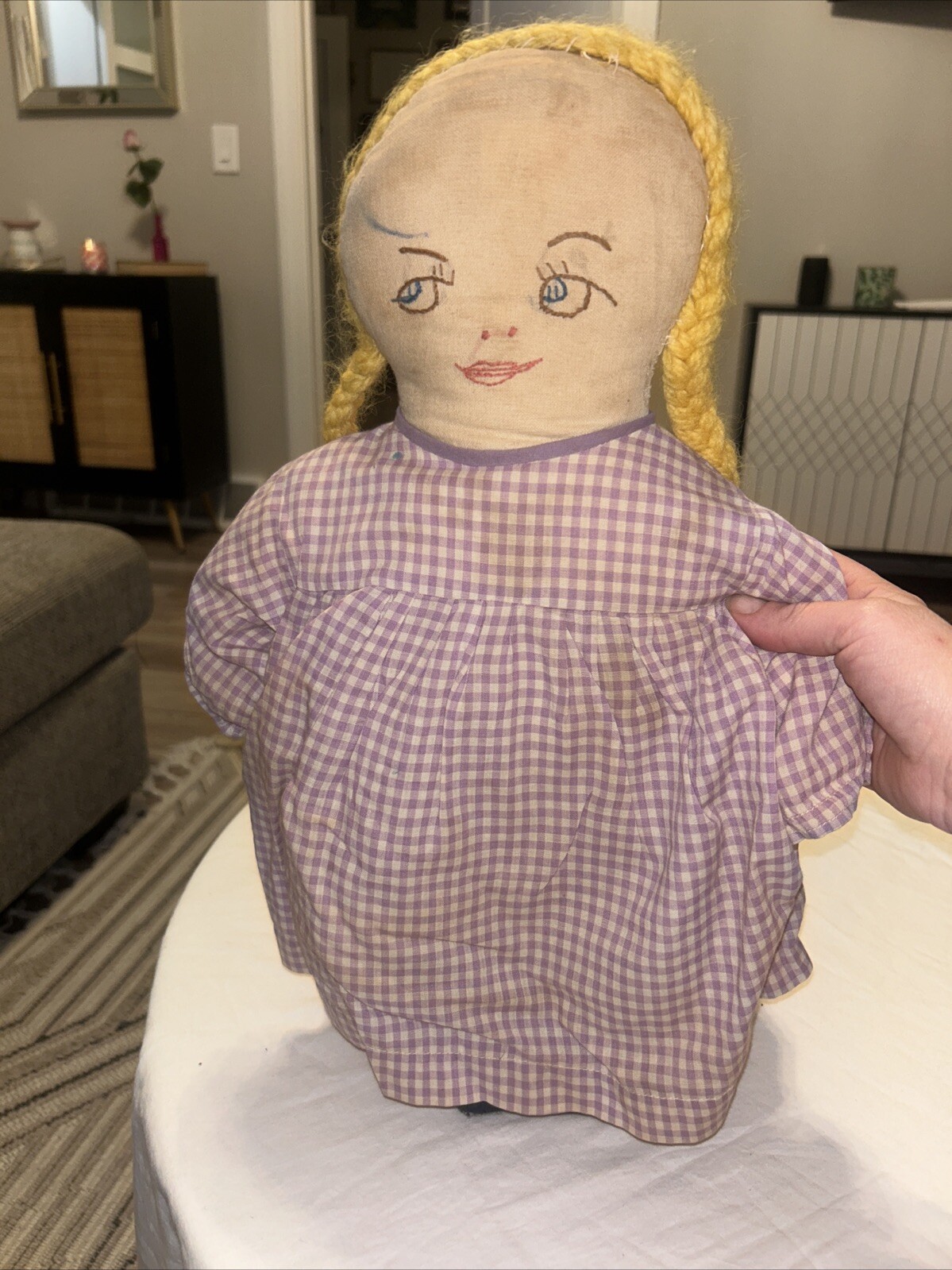 Antique Primitive Handmade Fabric Doll Late 1800’s/early 1900’s