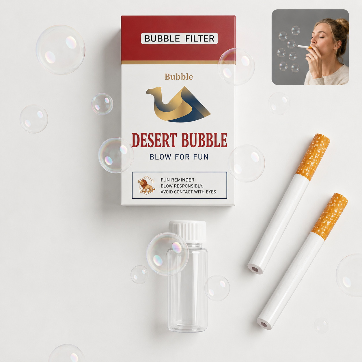 Bubble Cigarette Blowing Stress-Relief Accessory Mini Bubble Blower Sticks Fun