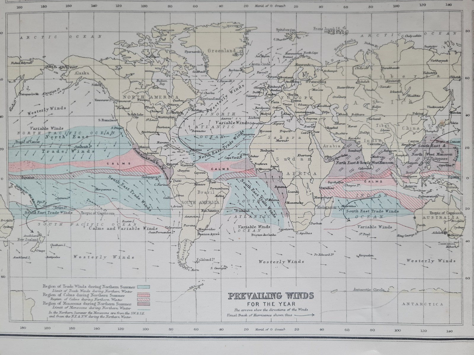 Antique (1912) map – The World – Climate – Bartholomew