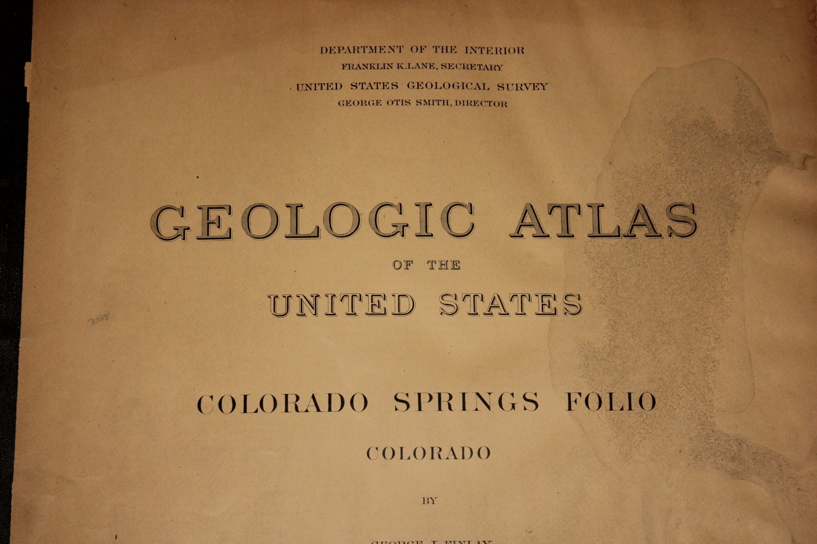 GEOLOGIC ATLAS MAP…..1916….COLORADO SPRINGS FOLIO.