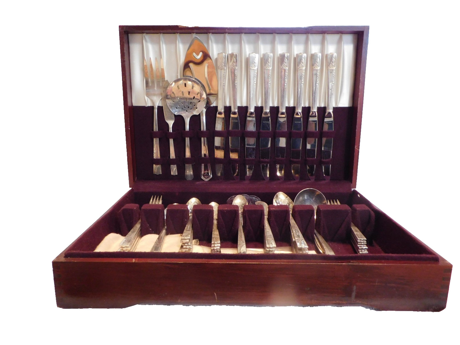 75 Piece Oneida Nobility Plate Caprice Silver Plate Silverware Flatware Box
