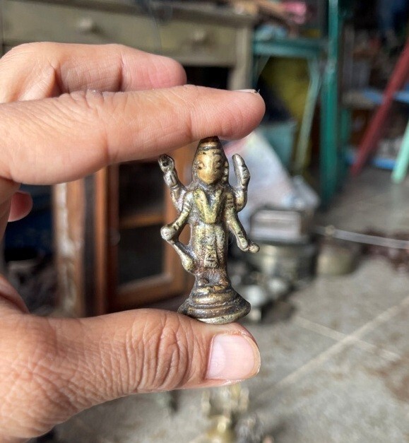 Small Size Antique Old Indian God Vishnu Avatar Brass Statue For Home Décor