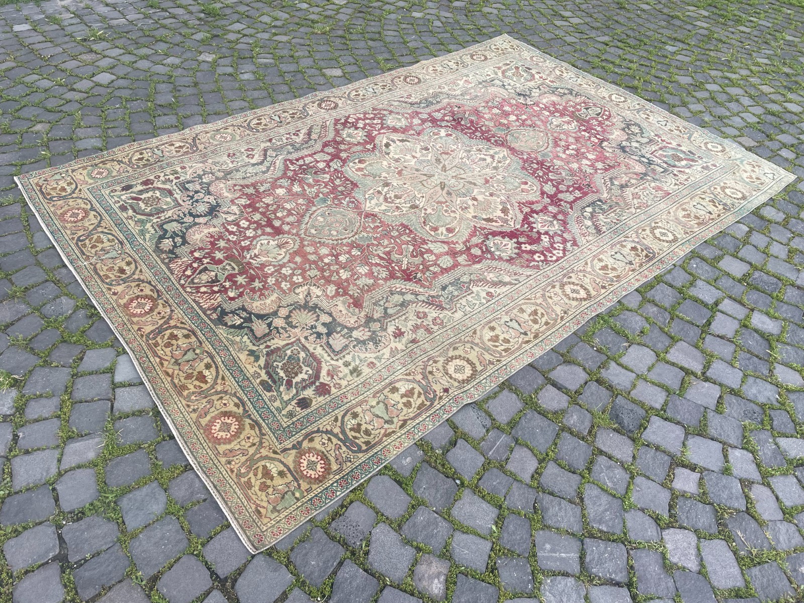 Bohemian Large Rug, Turkish Vintage Rug, Handmade Wool Rug, 6,1 x 9,5 ft