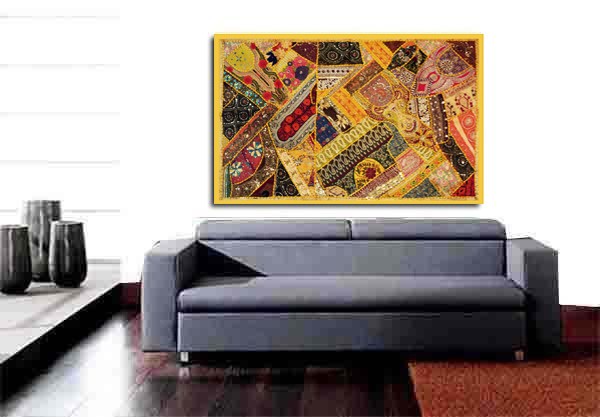 60″ Tapestry Wall Hanging Patchwork Embroidered Festive Season Gift Decor Throw