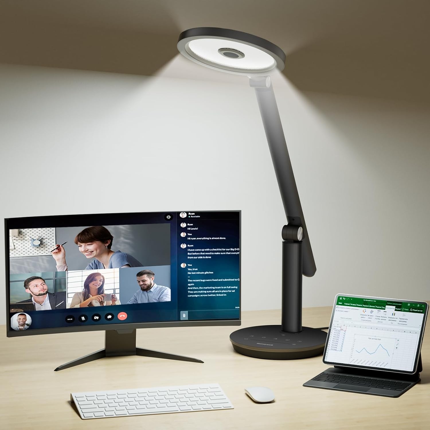 Eye Caring LED Desk Lamp 800LM Dimmable with Timer Touch